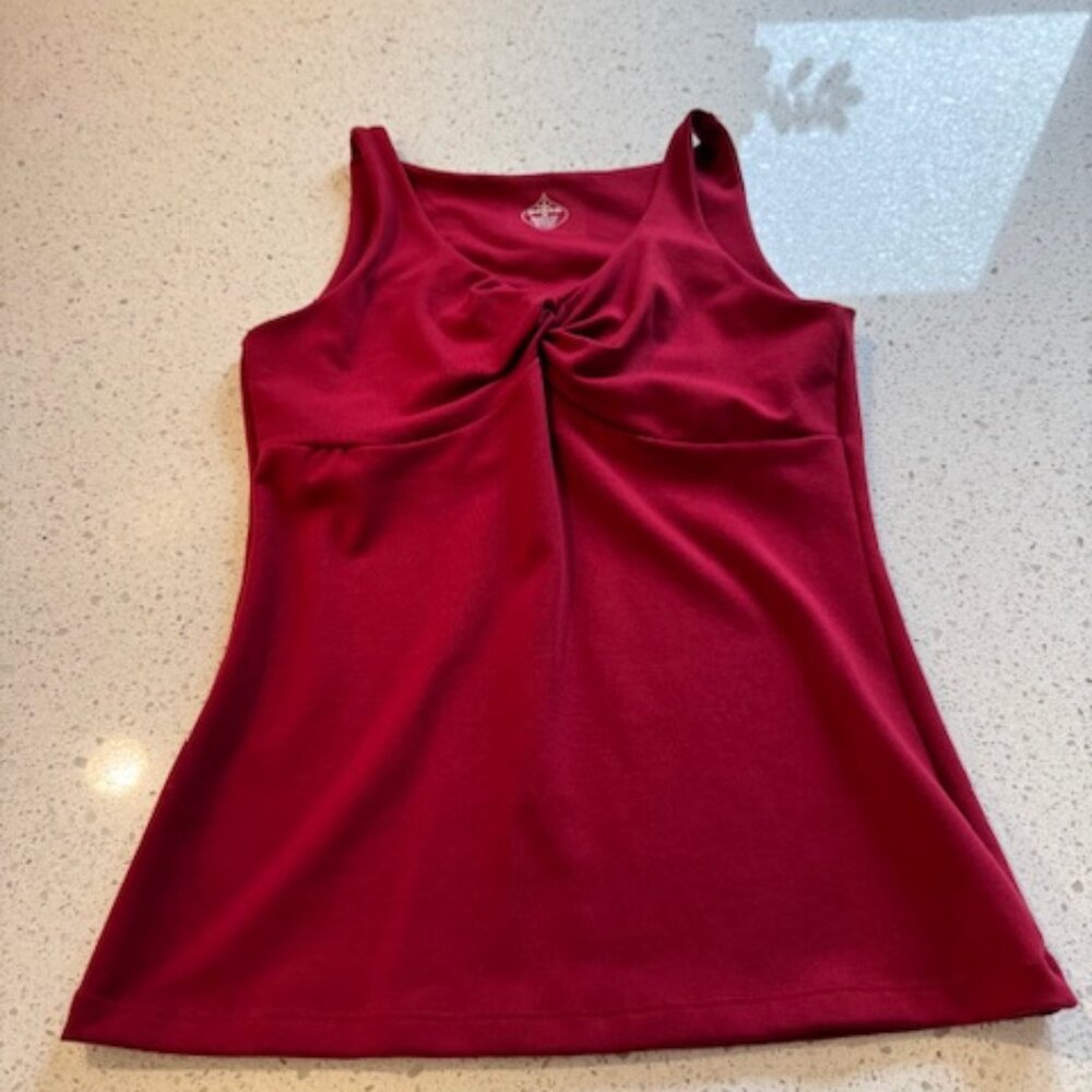 Prana Twist-Front Tank Top in Red, Size Medium - Picture 6 of 6
